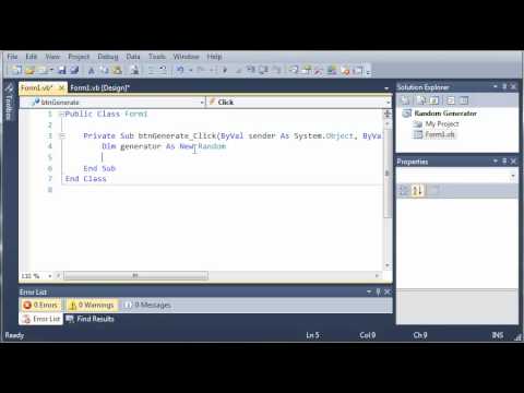 Visual Basic Tutorial - 89 - Random Number Generator Video Lecture ...