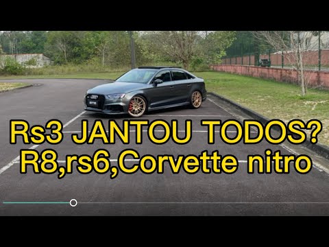 AUDI RS3 STAGE 2 (preparação BTM) DANDO BENGA EM R8 V10 RS6 V8 BI TURBO E CORVETTE NITRO