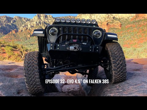 Jeep Gladiator on Falken MTs 38s and 4.5” Evo MFG suspension takes on Sedona Arizona