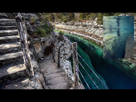 Scuba Diving the start of the Frio River near Concan Texas