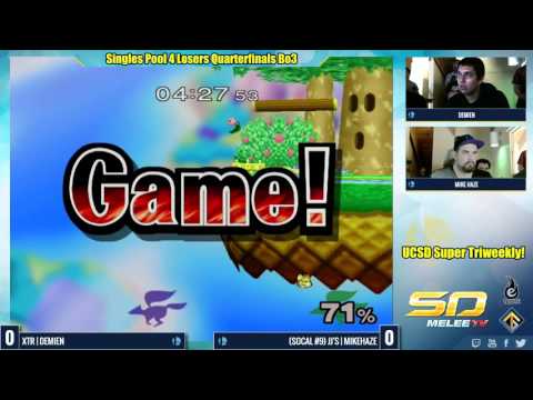 UCSD Super Triweekly Singles Pool 4: XTR | Demien vs. JJ's MikeHaze - SSBM