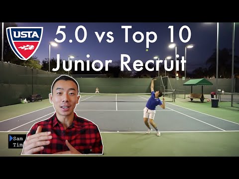 USTA 5.0 vs Top 10 Junior in USA Tennis Highlights HD | Tim vs Sam | UTR 9 vs UTR 12