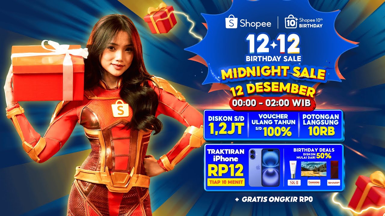 Ingat 12 Des, Pk. 00.00-02.00 WIB! Traktiran iPhone RP12 Tiap 10 Menit di Shopee 12.12 Midnight Sale