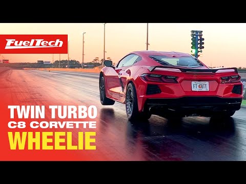 WHEELS UP for FuelTech Twin Turbo C8 Corvette in 2nd Trip to Drag Strip!