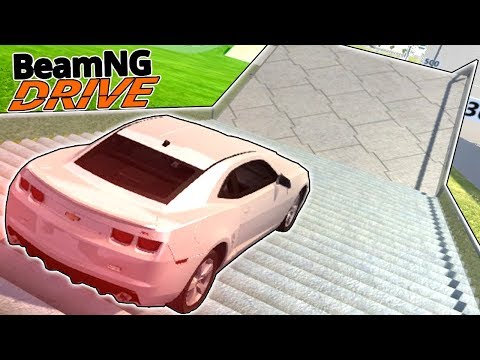 CARRO do RENATO GARCIA DESCENDO AS ESCADAS no BeamNG Drive !! (CAMARO)