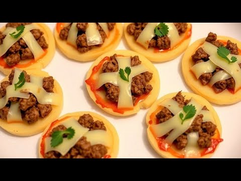 The bite-sized potato pizza!! It's crazy!!