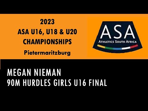 Megan Nieman wins 2023 SA Girls U16 Championships 90m Hurdles in 12.89 in Pietermaritzburg