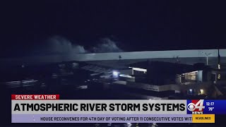 Atmospheric river storm systems affecting California