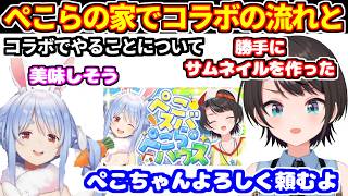 スバルがぺこらの家でオフコラボを取り付ける流れと、コラボでやることについて【ホロライブ切り抜き/大空スバル/兎田ぺこら】