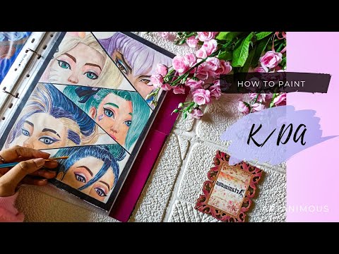 How to paint KDA Evelynn, Ahri, Seraphine, Akali, Kaisa | League of Legends | Speed paint | GMV