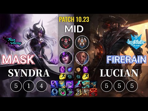 RNW Mask Syndra vs hyF FireRain Lucian Mid - KR Patch 10.23