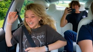 I LOVE THIS!! | 15 yr old reacts to Tesla Model 3 Performance | Test-drive | Smart-Summon Prank