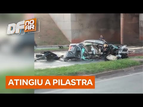 Sargento da PM de Goiás morre após bater o carro em viaduto da EPIA Sul, no DF | DF no Ar