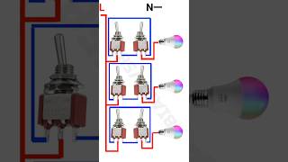Make Corridor digital Circuit Diagram || 1 bulb control 2 switch || #viral #shorts #electronicc 😱😱😱