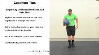 69. Single Leg Overhead Medicine Ball Side Slam