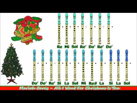 All I Want for Christmas Is You en Flauta Dulce con Notas