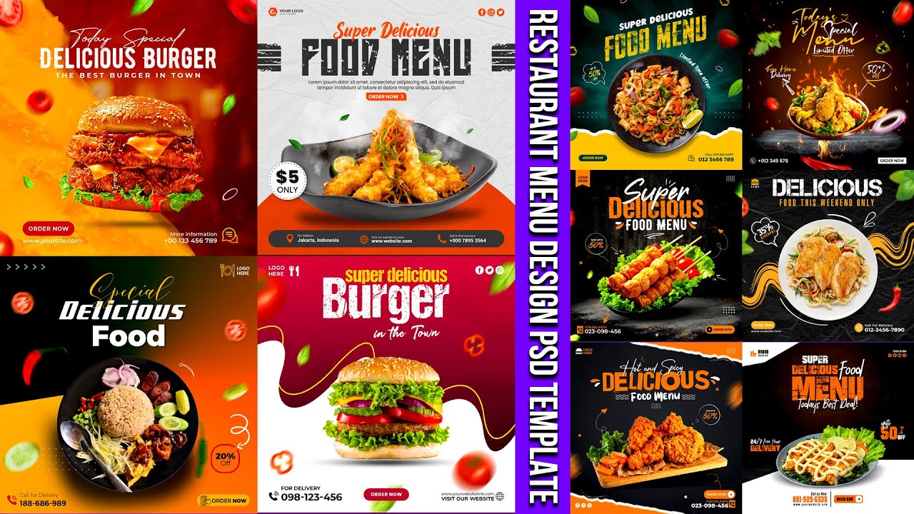 restaurant menu design psd template free download | food ads design psd template #food #resturant