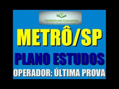 #2 METRÔ SP CONCURSO PÚBLICO PROVAS QUESTÕES SIMULADO CURSO APOSTILA OPERADOR METROVIÁRIO SÃO PAULO