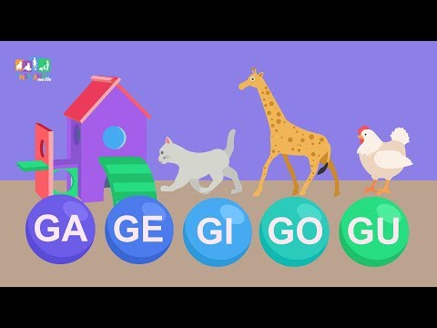 Ga ge gi go gu. Familia do G. Alfabetização divertida