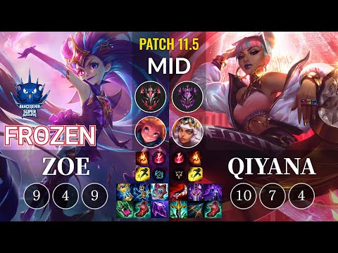 SUP Frozen Zoe vs Qiyana Mid - KR Patch 11.5