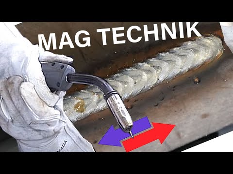 Technik zum Schutzgasschweißen, Brenner führen lernen.