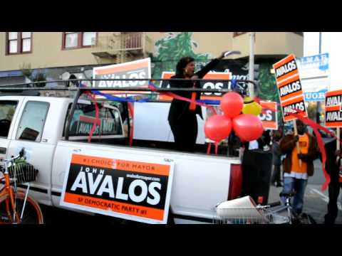 Chanting at John Avalos rally afternoon before the election