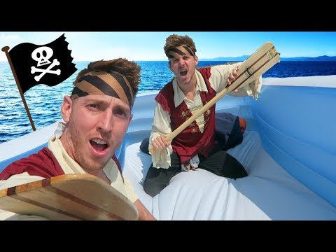 PIRATE SHIP RAFT ON A LAKE! Video