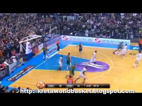 Euroleague 2010 - Top 16 - Week 5 : Partizan Belgrade - Panathinaikos  Athens 66-82 Highlights PAO