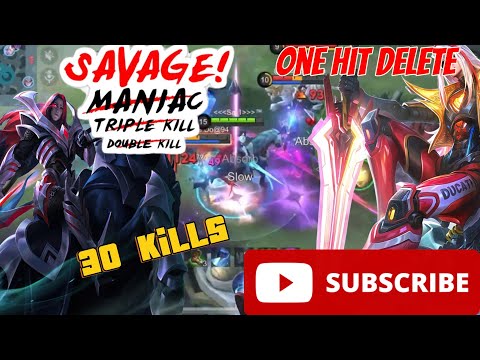 SAVAGE & MANIAC!! 30 Kills Leomord Insane One Hit Damage Build!! - Build Top Global Leomord -MLBB