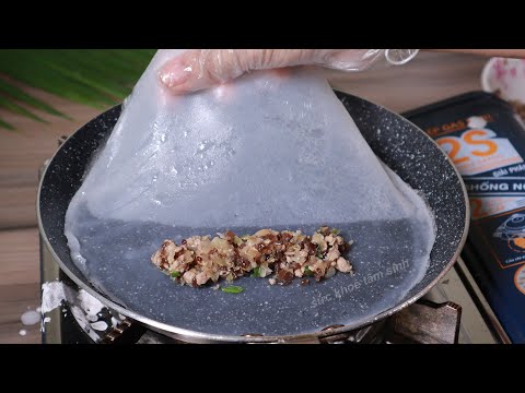Bánh Cuốn Chảo Cấp Tốc  Làm bằng cơm nguội để qua ngày bánh vẫn mềm ngon