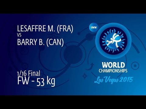 1/16 FW - 53 kg: M. LESAFFRE (FRA) df. B. BARRY (CAN) by TF, 12-1