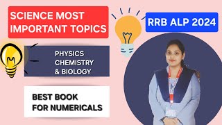 Science important topics for RRB ALP 2024 EXAM , best book for numericals
