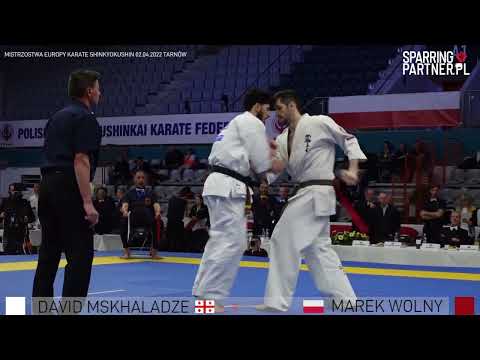 David Mskaladze vs Marek Wolny - European Karate Shinkyokushin Championship Men 85-95Kg Tarnów 2022