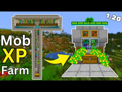 Minecraft EASIEST MOB XP FARM Tutorial! 1.20 (OVER POWERED)