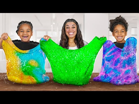 MIXING STORE BOUGHT SLIME INTO CLEAR SLIME WITH NOVA & AYLA | The Princess Clubhouse