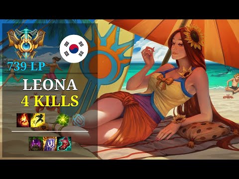 Leona Support vs Gragas - 4 kills - Xxxxxxx1 KR Challenger (739 LP) Patch 11.5