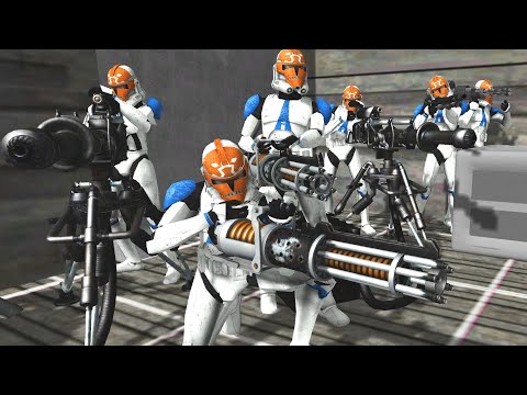 Can Clone MINIGUNS hold the CHOKEPOINT?! - Men of War: Star Wars Mod Battle Simulator
