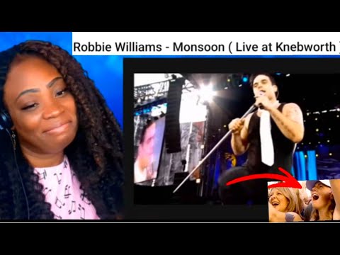 First Time Reaction Robbie Williams - Monsoon ( Live at Knebworth )