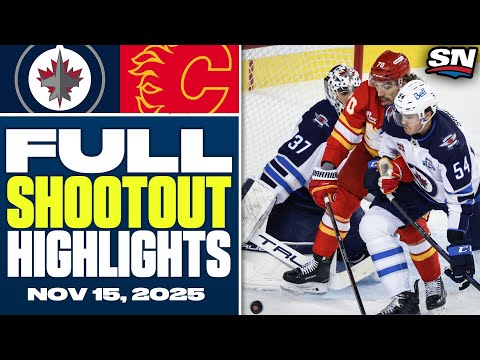 Winnipeg Jets at Calgary Flames | FULL Shootout Highlights - November 15, 2025