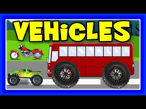 Monster Street Vehicles : Trucks, Bus, Train, Cars and Tractors For Kids by JeannetChannel Video