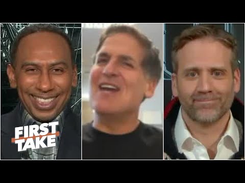 馬克庫班笑而不談尼克隊問題，大談唐西奇與詹皇！| First Take (Mark Cuban laughs off Max's Knicks question and talks Luka Doncic-LeBron | First Take)