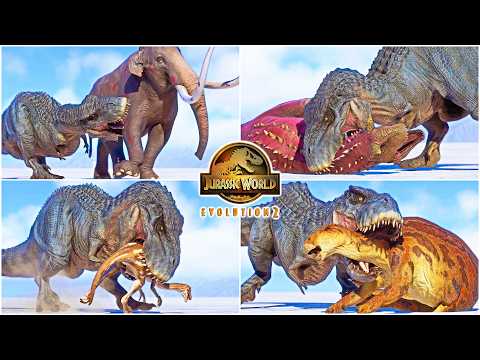VASTATOSAURUS REX Hunting Animations vs All Dinosaurs in Jurassic World Evolution 2