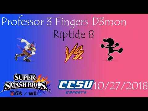 Riptide 8 CCSU Smash 4 - Professor 3 Fingers (Falco) vs D3mon (Mr. Game & Watch)