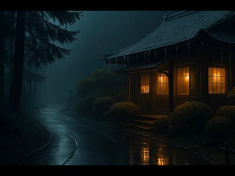 10 Hours of Heavy Rain on Cabin at Night 🌧️ | Relaxing Rain Sounds for Sleep, Study & Meditation