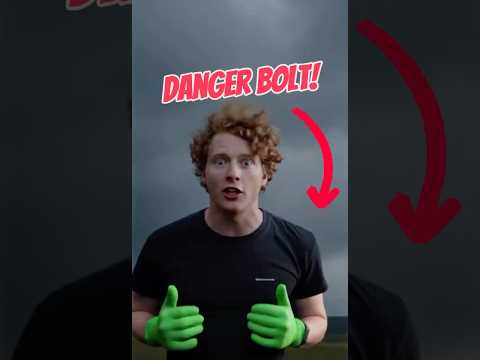 Will he survive with only rubber gloves? #dumbwaystodie #severeweather #lightening #AIshorts