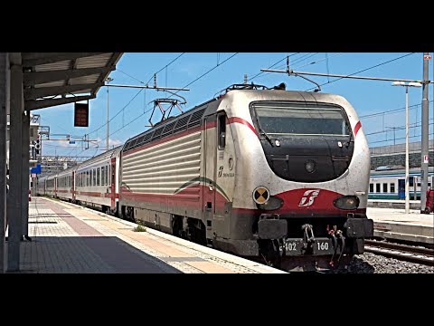 [HD - Treni] E402B.160 Frecciabianca+Treno Intercity Sun 1589 Trenitalia in arrivo a Roma Tiburtina!