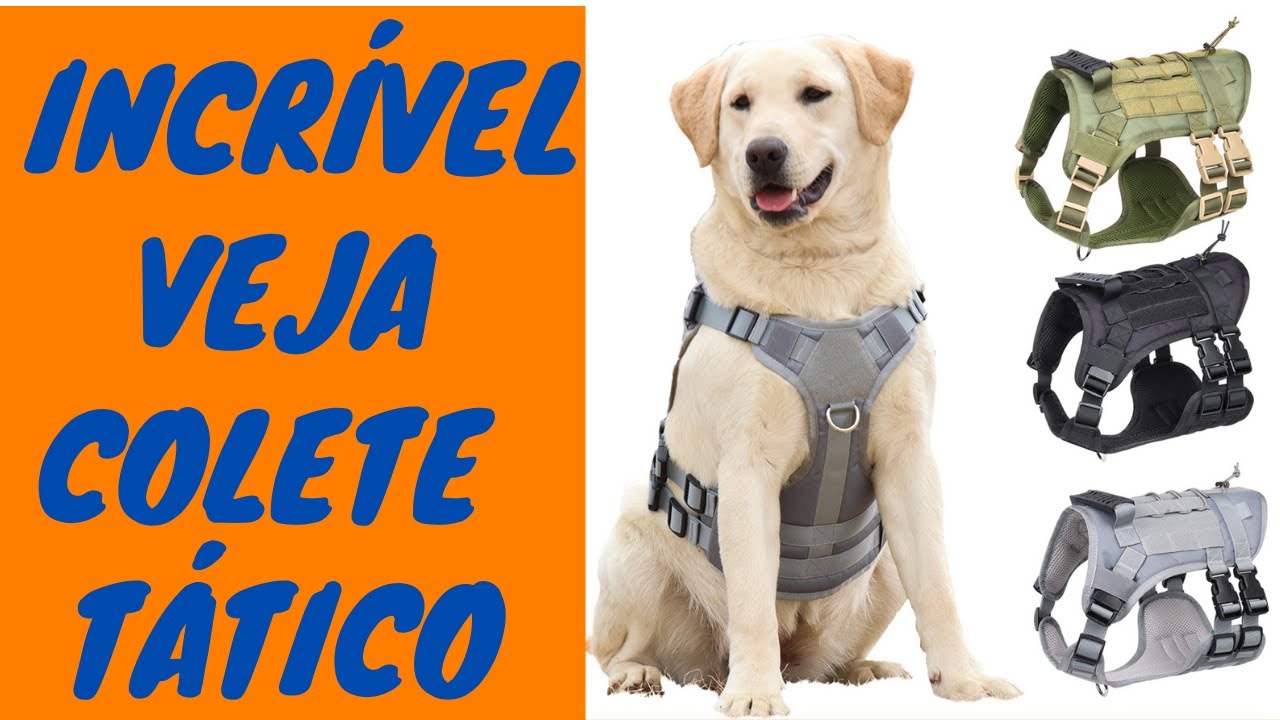 Colete para Cachorro Tático Treinamento Militar