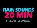 Rain Sounds for Sleeping | 20 Minutes of Rain Sounds | Black Screen
