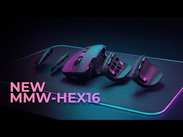 Mars Gaming MMWHEX16 Tri-mode Muis 24000 DPI 16 Knoppen Zwart video