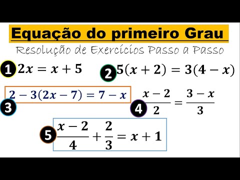 EQUAÇÃO DO PRIMEIRO GRAU PARTE 01